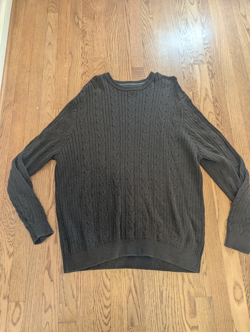 Eddie Bauer 100% Cotton XXL Vintage Sweater Brown Crew Neck 90s Preppy Retro